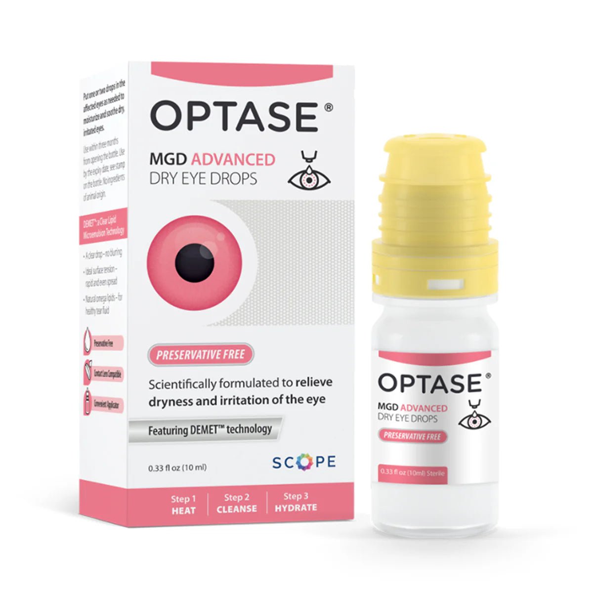 Optase MGD Advanced Eye Drops Preservative-Free 2 Month Supply (300 drops) (1 Bottle) - Dryeye Rescue