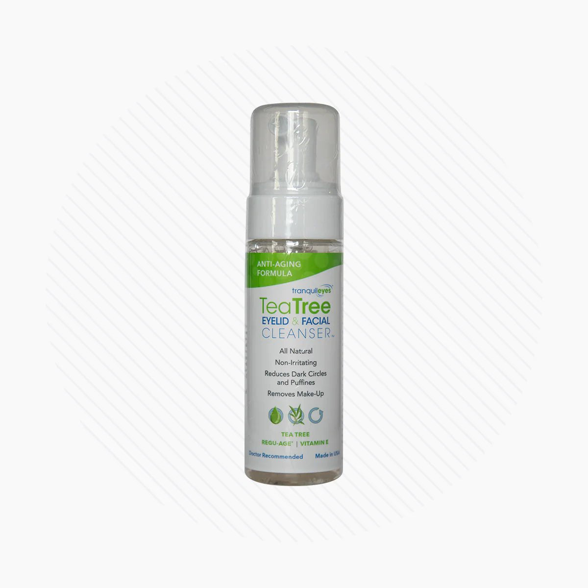 TranquilEyes Age-Defying 1% Tea Tree Eyelid & Facial Cleanser – Reduces Dark Circles & Puffiness, Hydrating & Soothing Formula - Dryeye Rescue