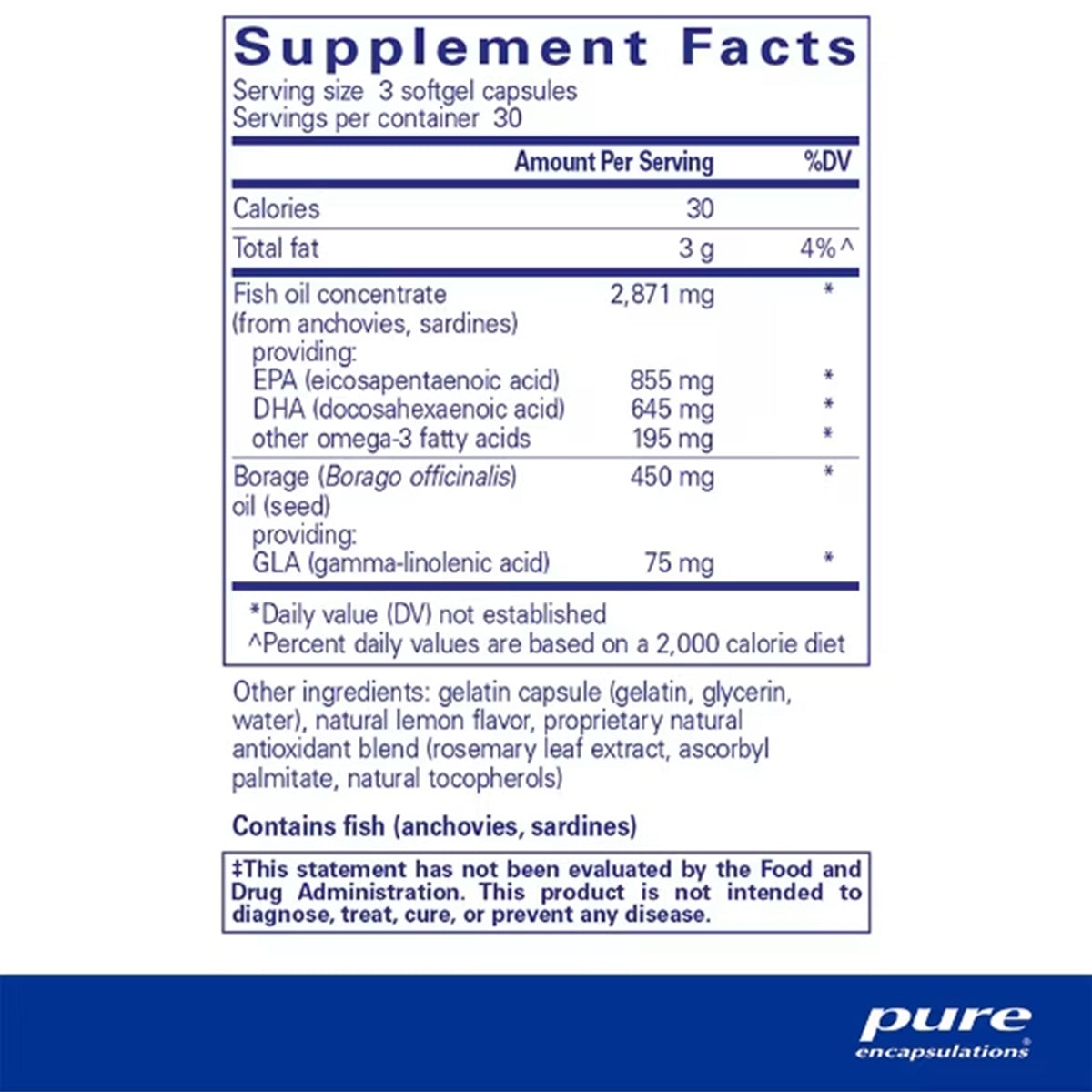 Pure Encapsulations VisionPro EPA/DHA/GLA Tear Support (90 ct - 1 Month) - Dryeye Rescue
