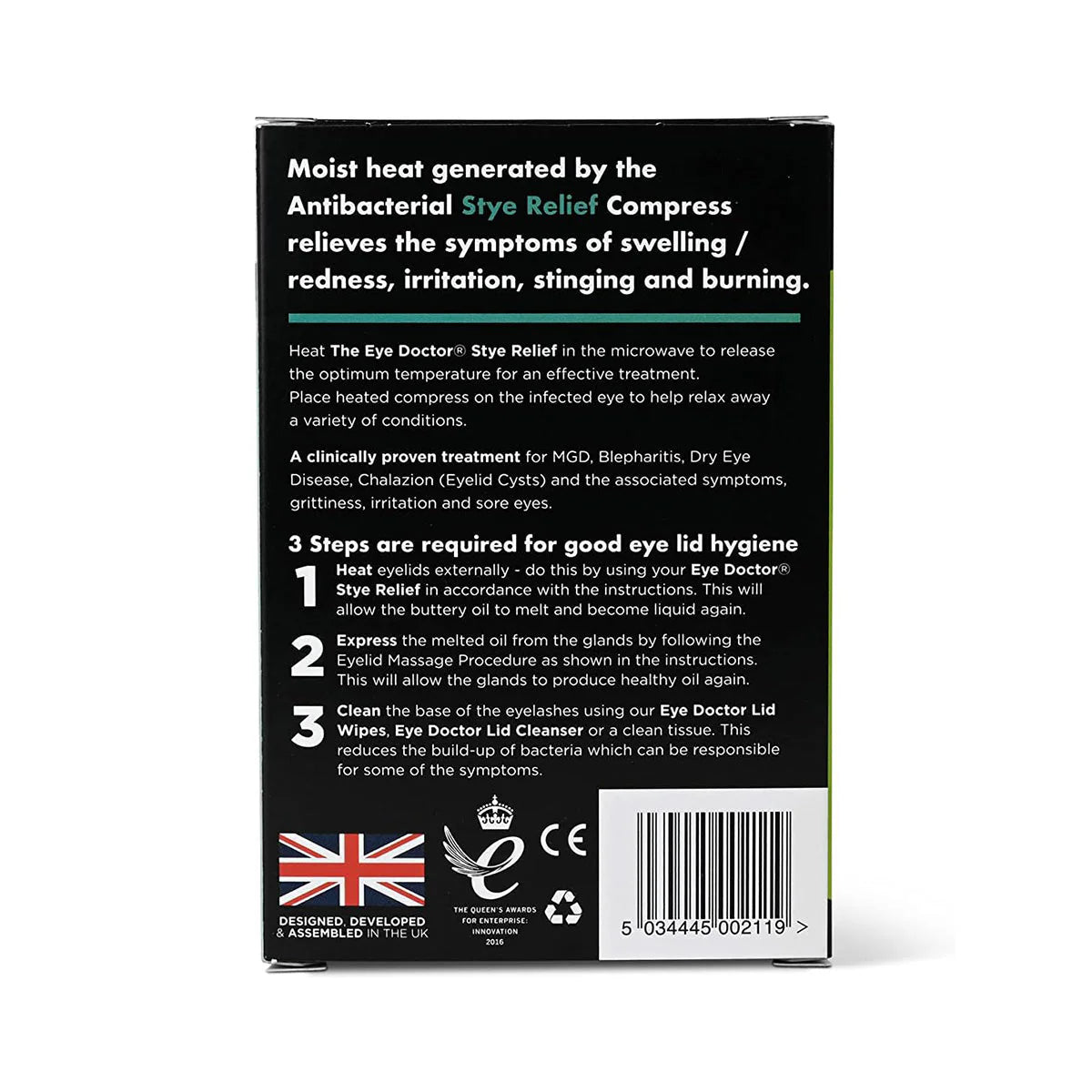The Eye Doctor Stye Relief Compress - Reusable Microwaveable Hot Eye Mask - Treatment of Stye - Dryeye Rescue