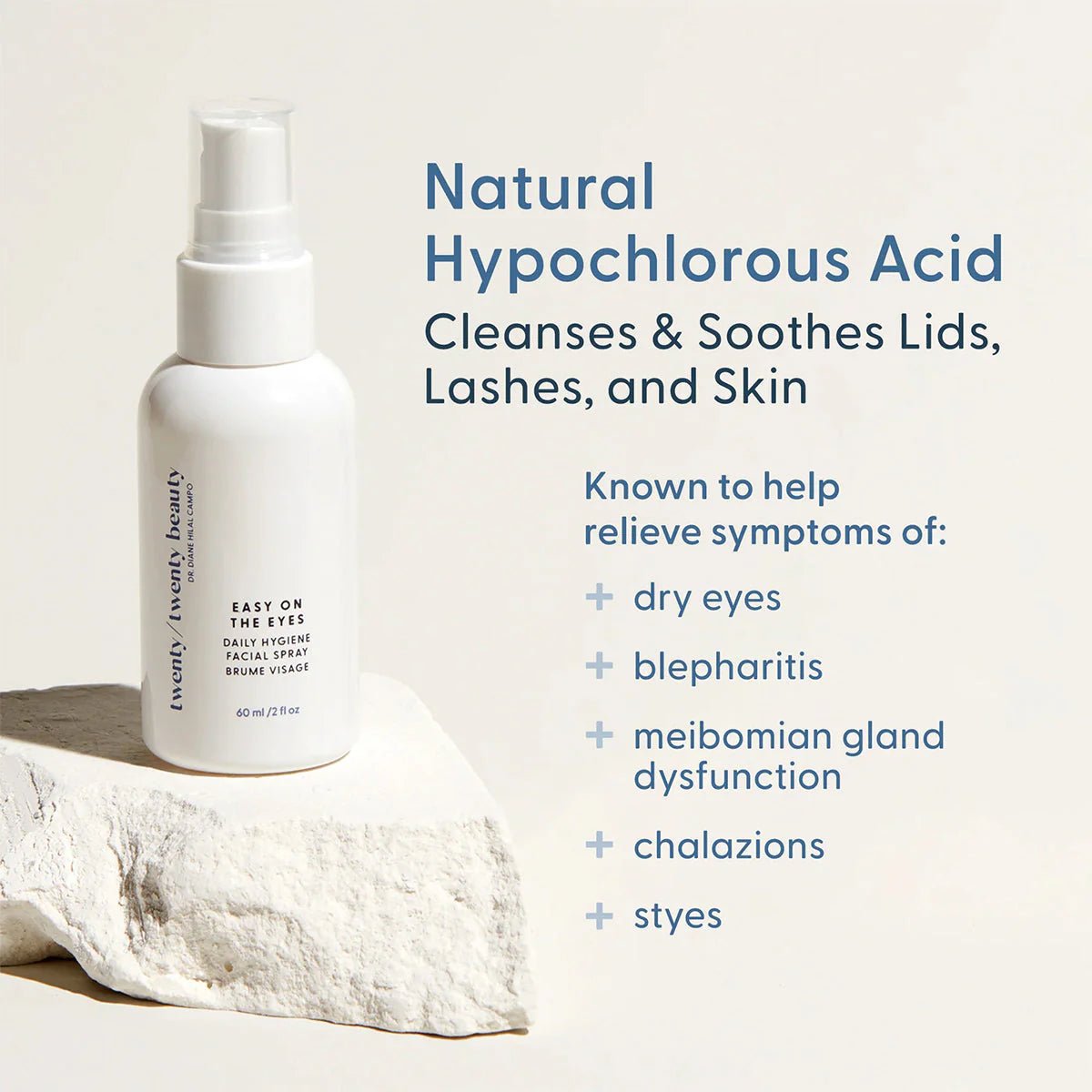 Twenty Twenty Daily Hygiene Facial Spray (Hypochlorous Spray) (60ml) - Dryeye Rescue