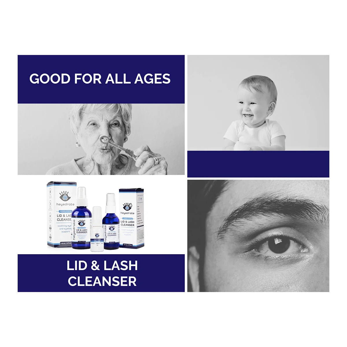 Heyedrate Lid & Lash Cleanser (2oz Bottle, 2 Month Supply) - Dryeye Rescue