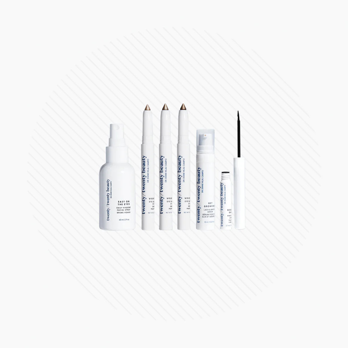 Twenty/Twenty Beauty Starter Set: Facial Spray, Eyeshadow Sticks, Lash & Brow Serum & Mascara - Dryeye Rescue