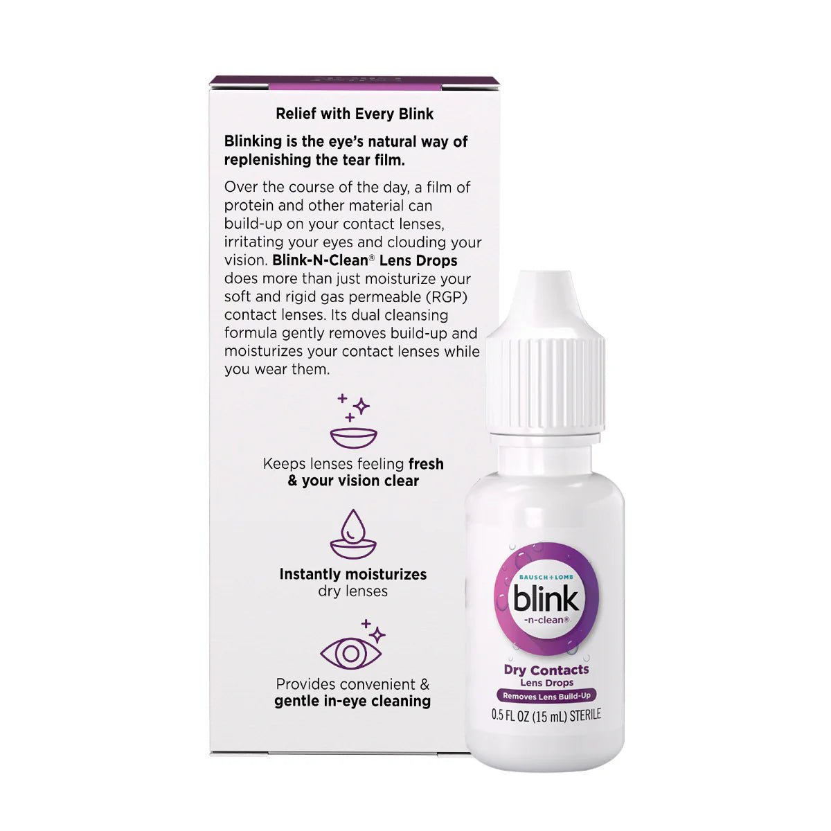 Blink - N - Clean Lens Drops (15ml) - Dryeye Rescue