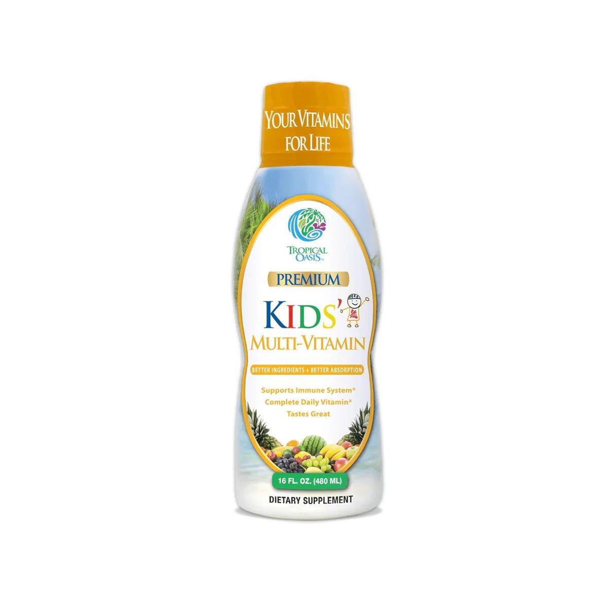 Tropical Oasis Kids Liquid Multivitamin (16oz.) - Dryeye Rescue