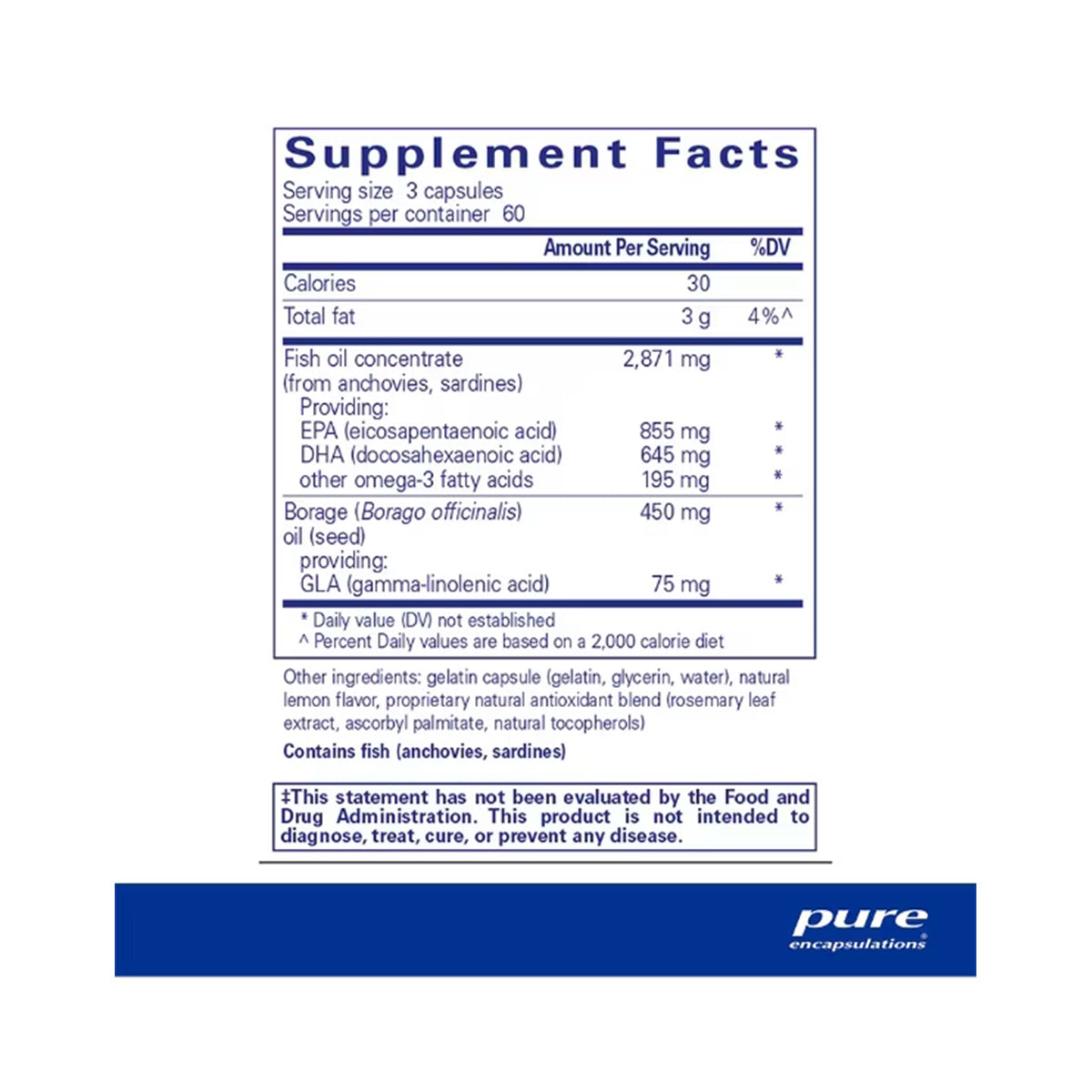 Pure Encapsulations VisionPro EPA/DHA/GLA Tear Support (90 ct - 1 Month) - Dryeye Rescue