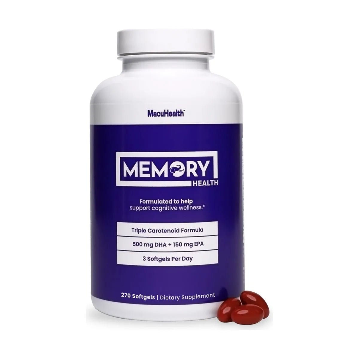 MacuHealth Memory Health Nutritional Supplement, 270 Softgels - Dryeye Rescue