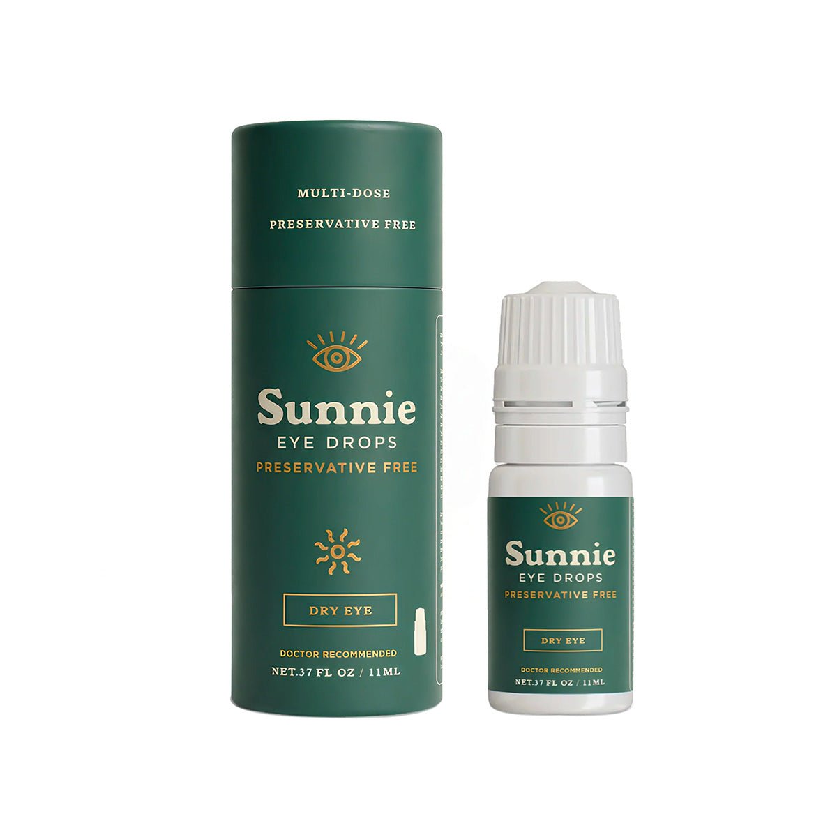 Sunnie Preservative-Free Eye Drops for Dry Eyes, (11ml), Multi-Dose Lubricating Drops with Glycerin 0.5% – for Daily Comfort - Dryeye Rescue