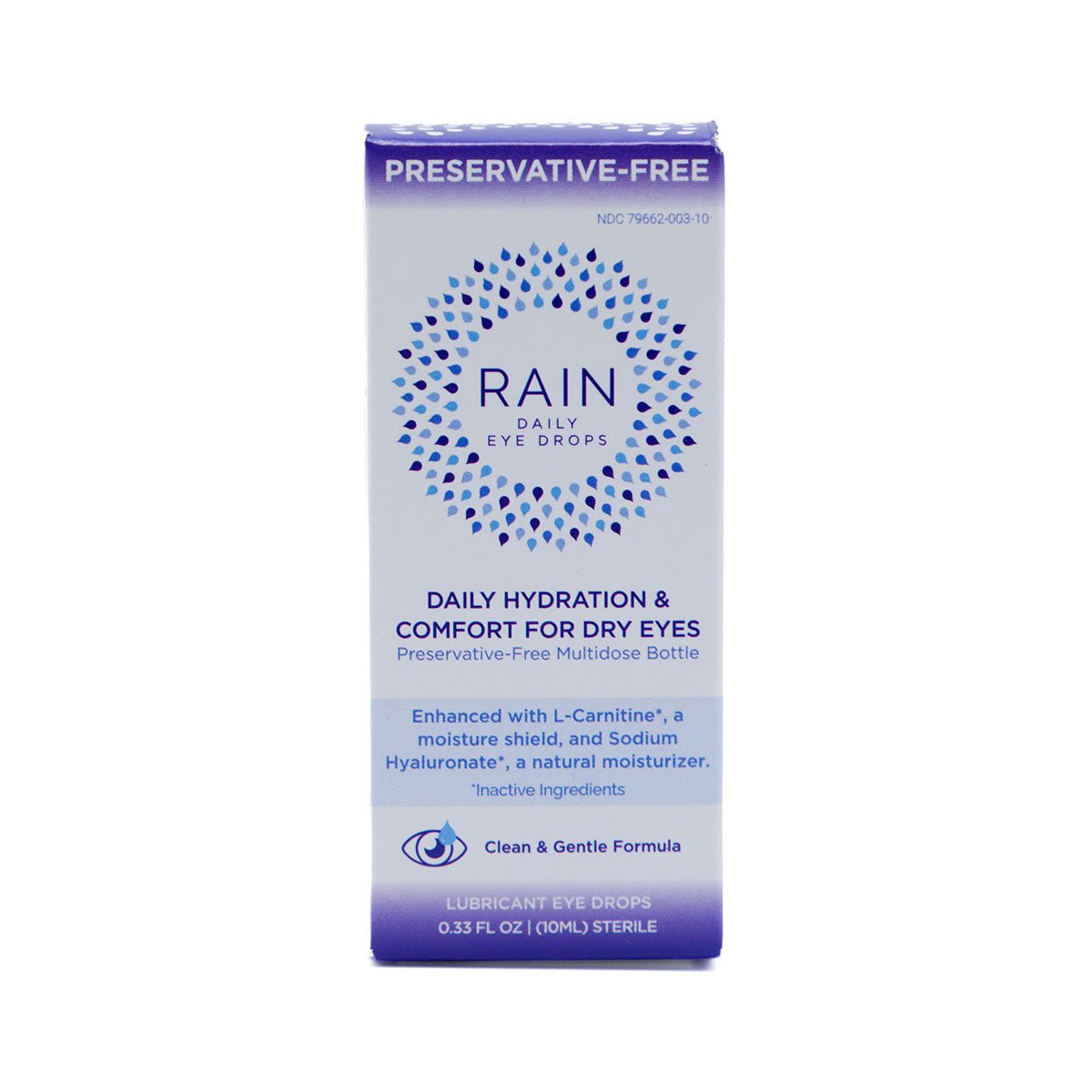 Rain Daily Eye Drops PF Multidose Bottle (10mL) - Dryeye Rescue