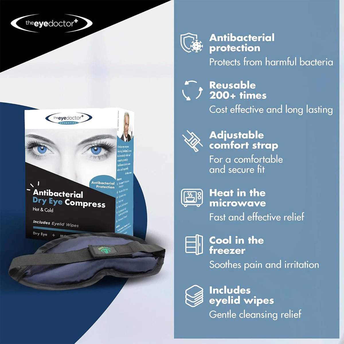 The Eye Doctor Essential Eye Compress - Microwavable – Hot and Cold Eye Compress - Dryeye Rescue