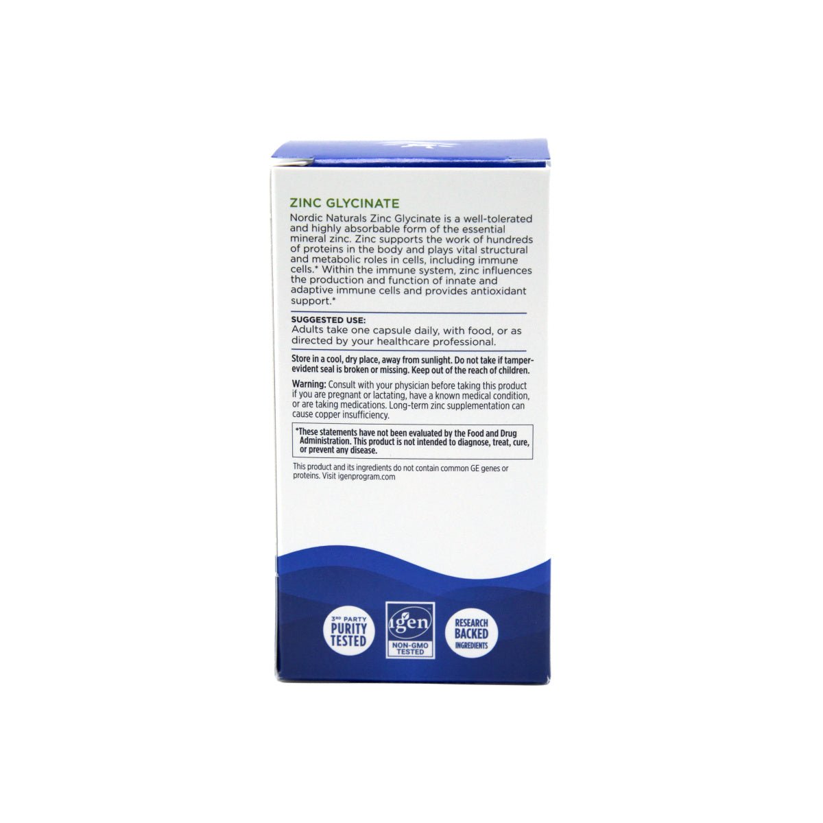 Nordic Naturals Zinc Glycinate - Immune & Antioxidant Support (60ct) - Dryeye Rescue