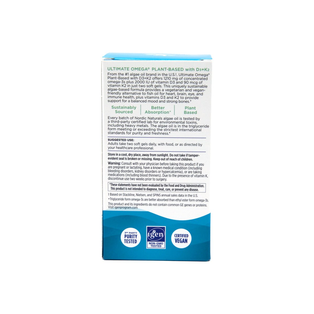 Nordic Naturals Ultimate Omega Plant-Based with D3+K2 (60ct) - Dryeye Rescue