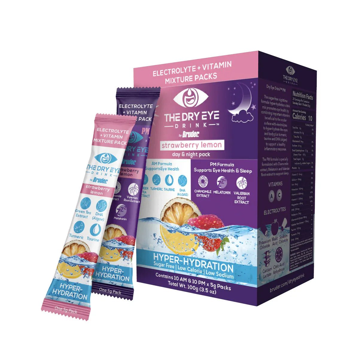 Dry Eye Drink™ Complete Set – Daytime & PM Hydration for Dry Eyes (20 Packets) 10 each - Dryeye Rescue