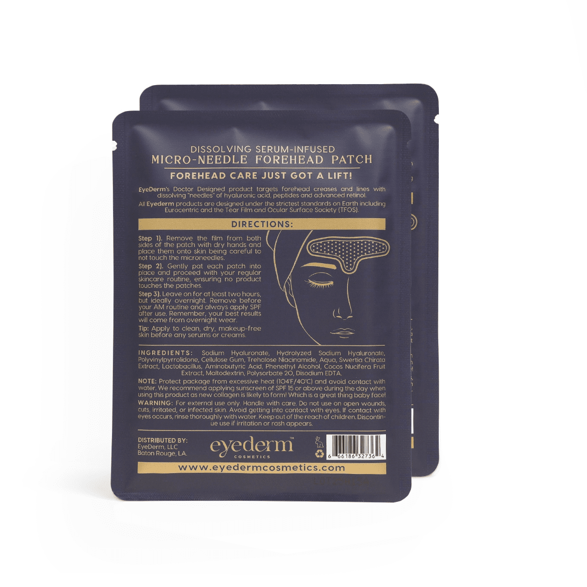 EyeDerm Micro - Needle Forehead Patches (2ct) - Dryeye Rescue