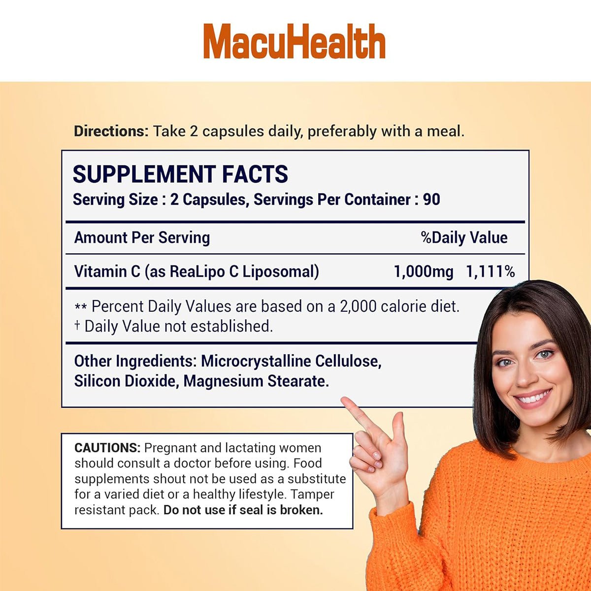 Macuhealth Liposomal Vitamin C 1000MG Per Serving - High Bioavailablity Vitamin with Fat - Soluble Antioxidants and Enhanced Absorption (180ct) - Dryeye Rescue