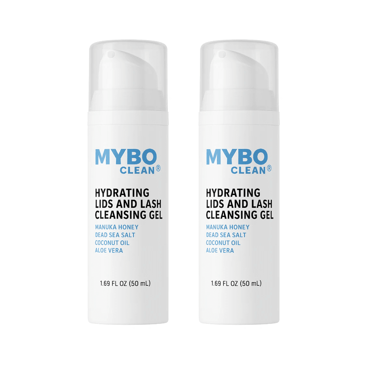 MYBOClean Combo Pack, Year Supply Daily Eyelid Cleansing Brush (4 pc) & Lids and Lash Gel (2 bottles) - Dryeye Rescue