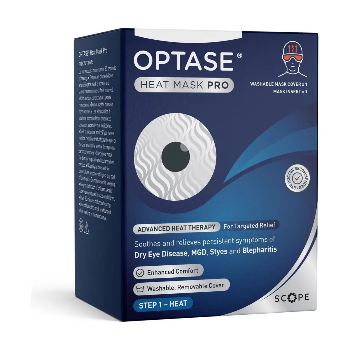 Optase Heat Mask Pro, Microwavable Reusable Eye Mask - Dryeye Rescue