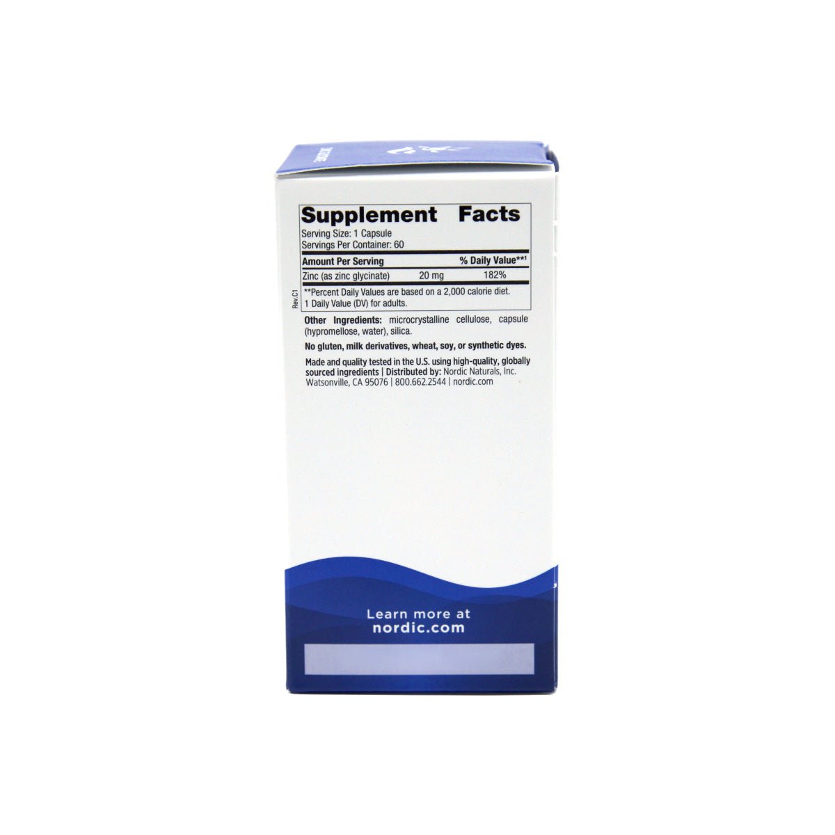 Nordic Naturals Zinc Glycinate - Immune & Antioxidant Support (60ct) - Dryeye Rescue
