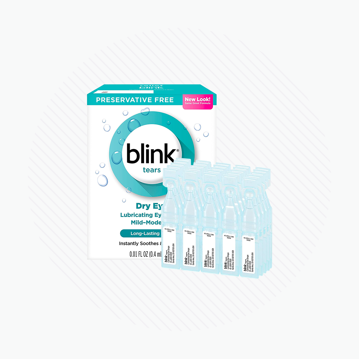 Blink Tears Preservative Free Lubricating Eye Drops 50ct Vials (2 x 25) 2-pack