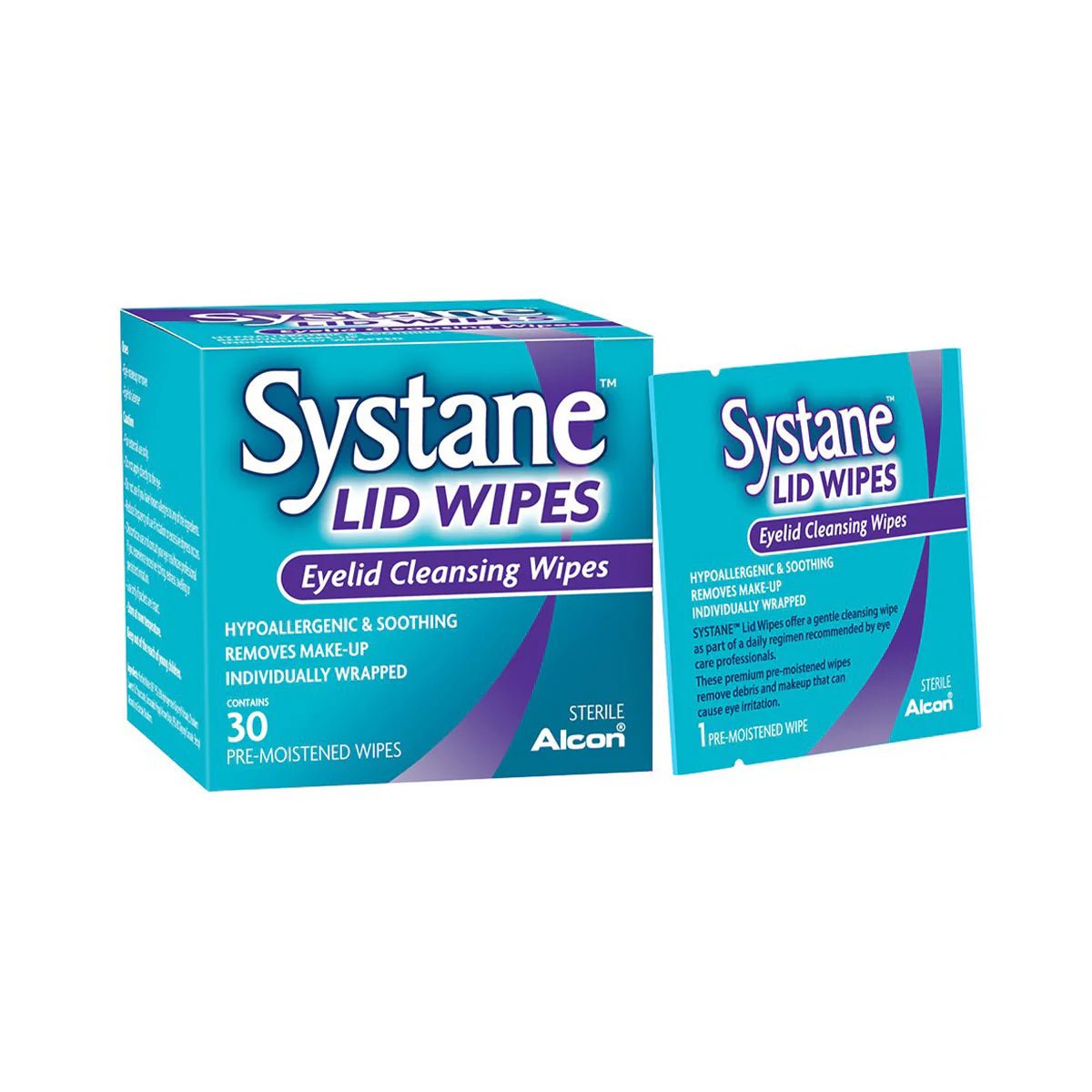 Systane Lid Wipes Eyelid Cleansing, Hypoallergenic, Make-up Remover Wipes, (30 Count) - Dryeye Rescue
