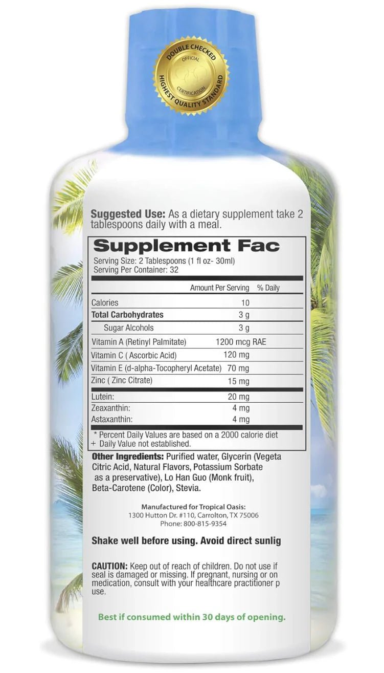 Tropical Oasis Liquid 20/20 Vision, Retina Health (32oz.) - Dryeye Rescue