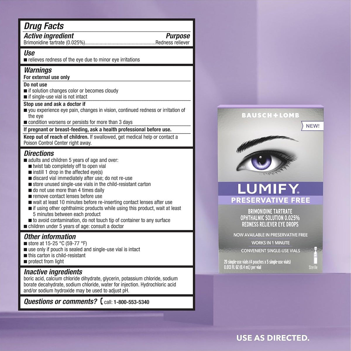 Lumify Preservative Free Redness Reliever Vials (20ct) - Dryeye Rescue