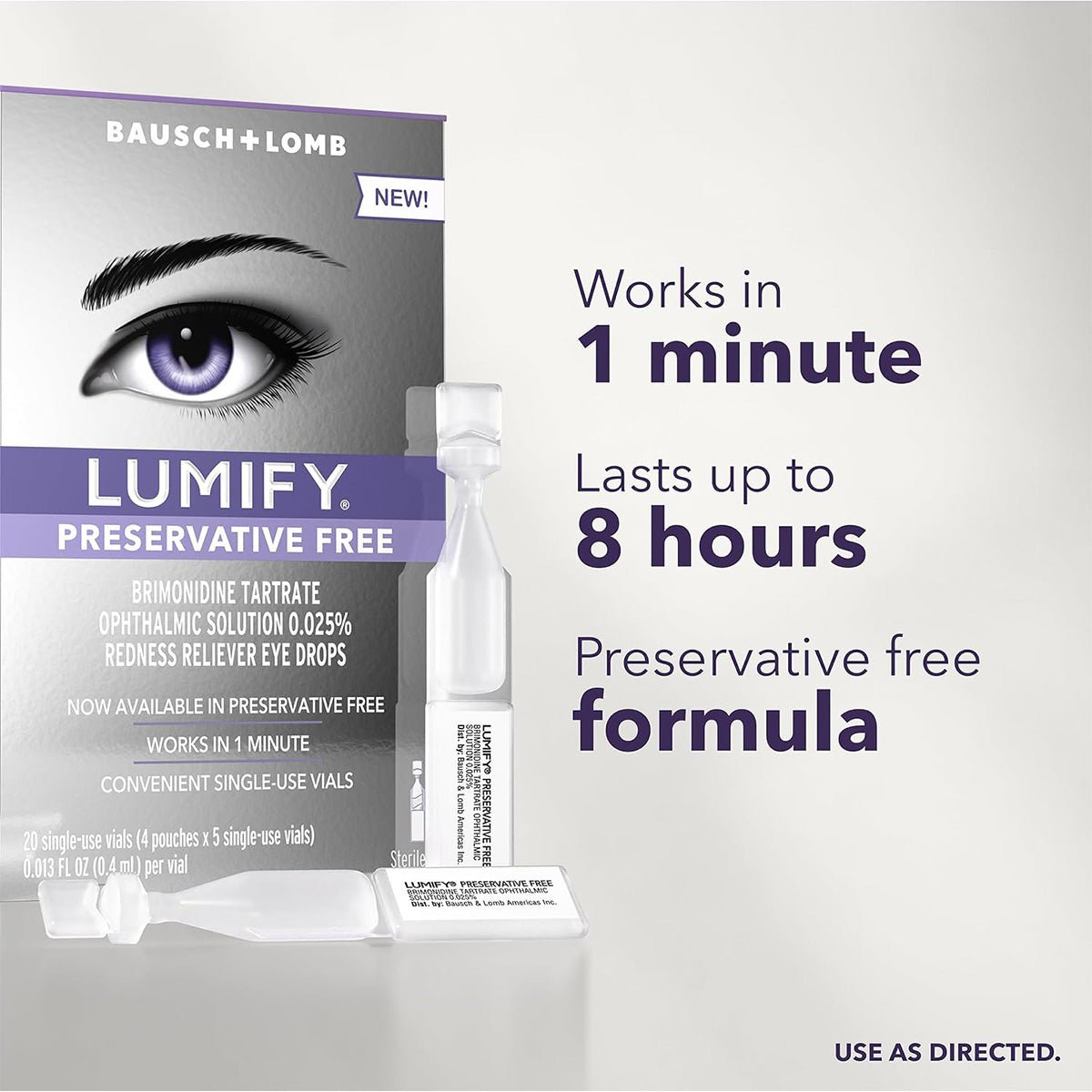 Lumify Preservative Free Redness Reliever Vials (20ct) - Dryeye Rescue