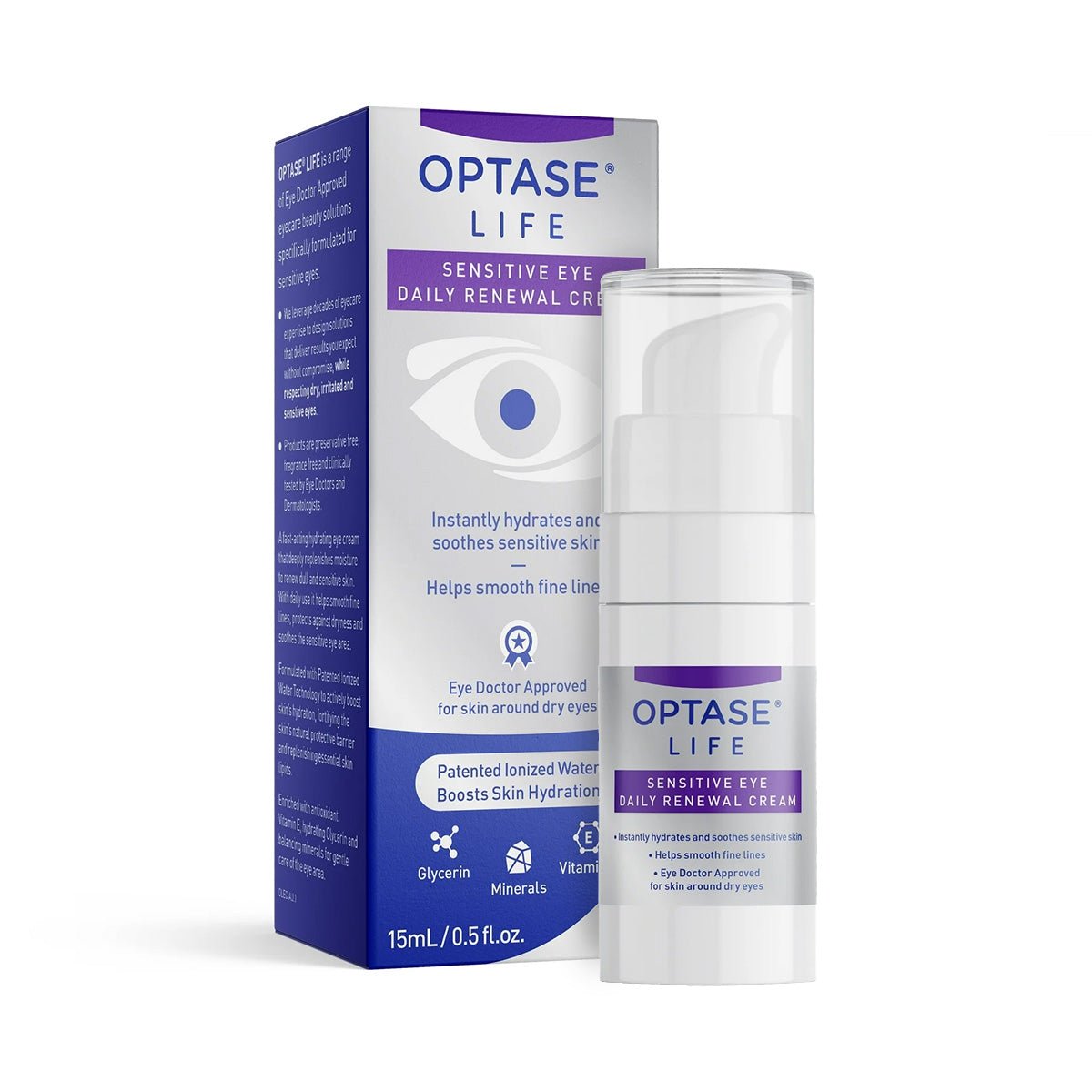 Optase LIFE Sensitive Eye Daily Renewal Cream - Relief for Dry, Sensitive Eyes (15mL) - Dryeye Rescue