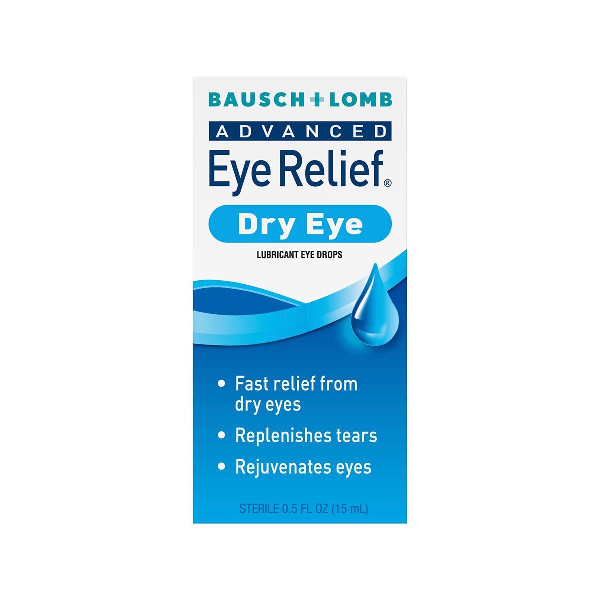 Bausch + Lomb Advanced Eye Relief® Dry Eye Lubricant Eye Drops – 15mL (0.5 fl oz) - Dryeye Rescue