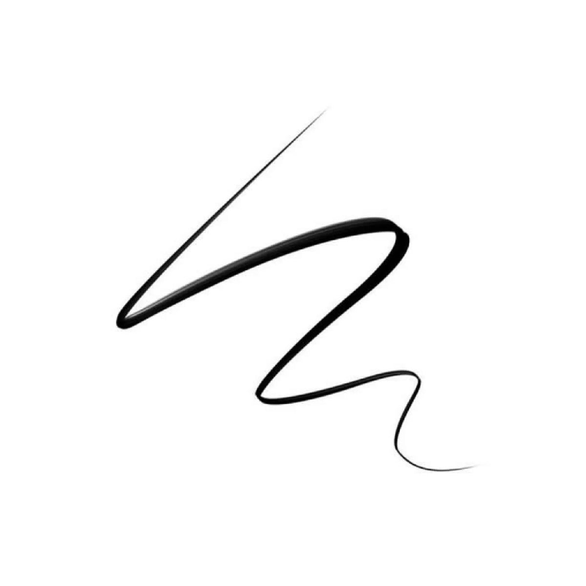 A smooth, black line on white recalls a brushstrokes elegance, akin to the precision of Eyes are the Storys Eye Proof Liquid EyeLiner (0.6ml).