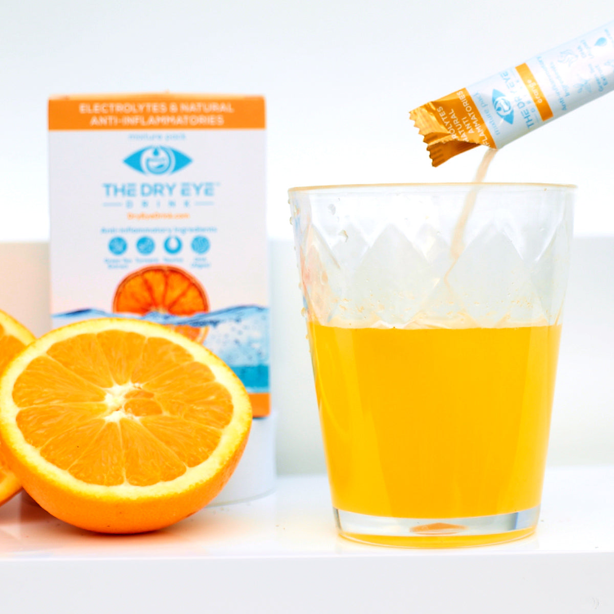 Dry Eye Drink™ Daytime – Doctor-Formulated Electrolyte Hydration for Eye Health (Orange, 20 Packets)