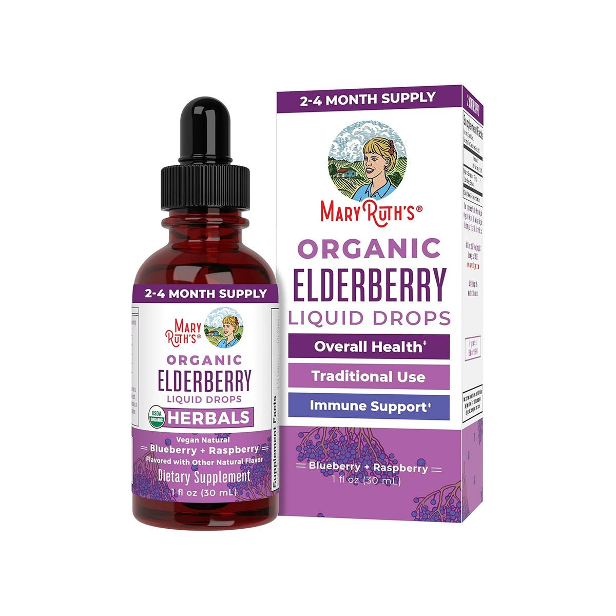 Mary Ruth's Organic Elderberry Liquid Drops Oral (1 oz) 30 Servings - Dryeye Rescue