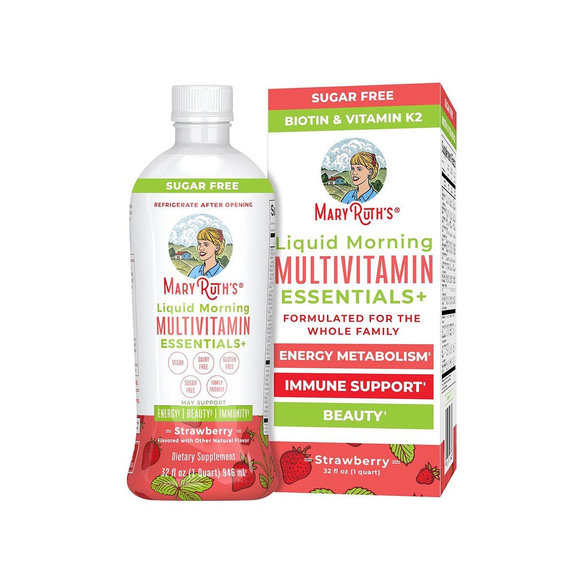 Mary Ruth's Liquid Morning Multivitamin Essentials+ - Strawberry (32 oz) - Dryeye Rescue