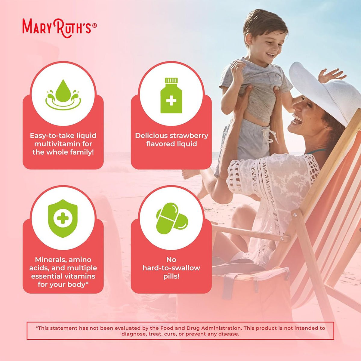 Mary Ruth's Liquid Morning Multivitamin Essentials+ - Strawberry (32 oz) - Dryeye Rescue