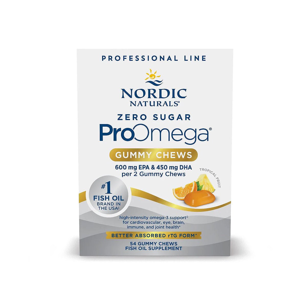 Nordic Naturals ProOmega Gummy Chews, No Sugar, 54 Pack - Dryeye Rescue