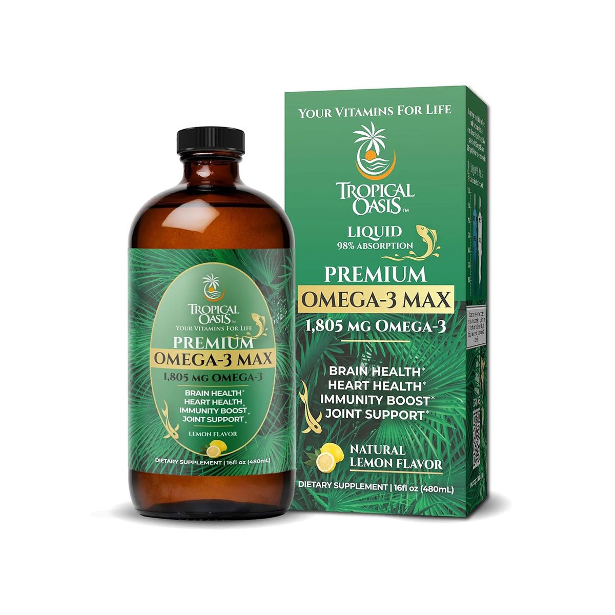 Tropical Oasis Premium Omega - 3 Max (16 oz) 3 Month Supply - Dryeye Rescue