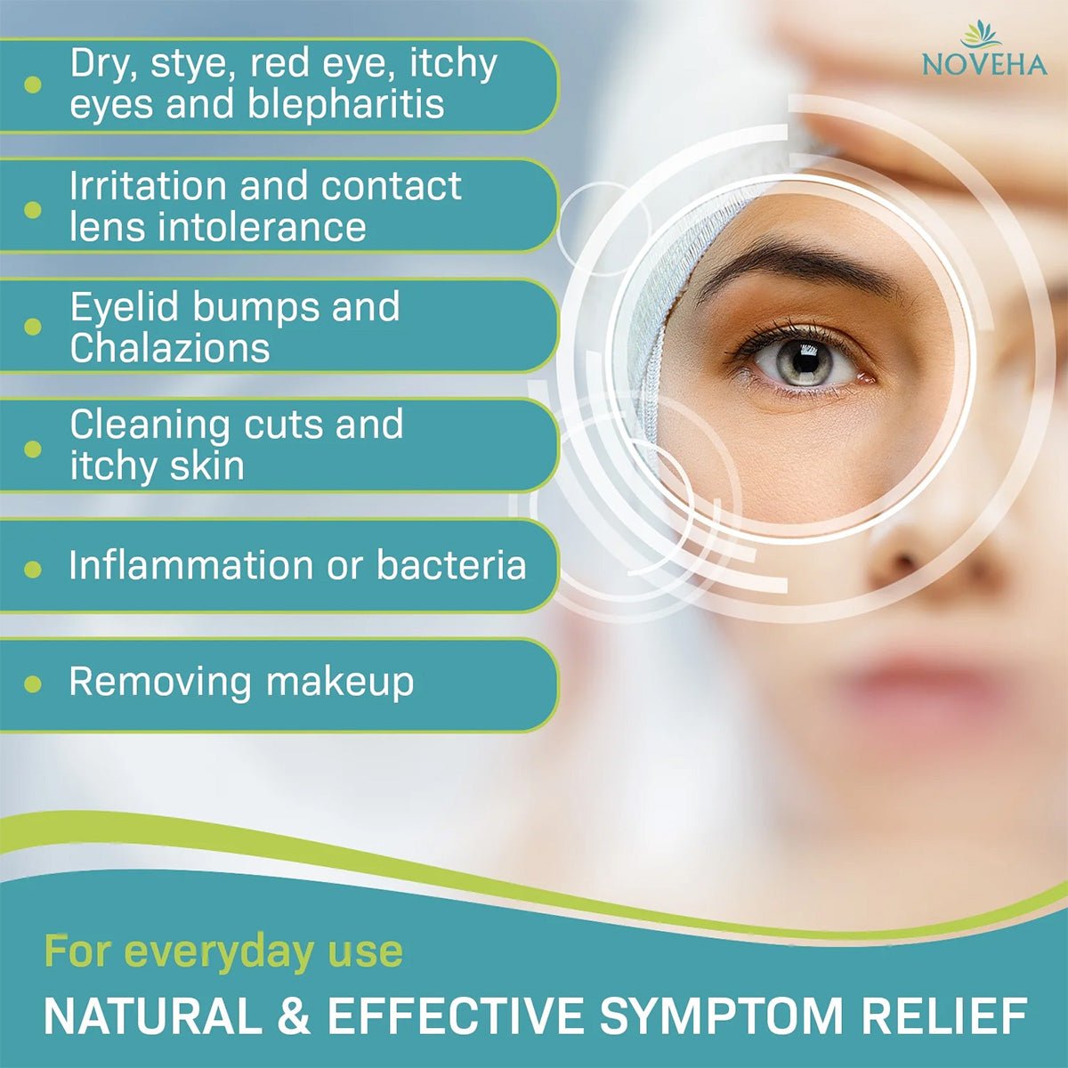 Noveha Purifying Eyelid Wipes for Daily Eye Hygiene (2x60) 120 wipes - Dryeye Rescue