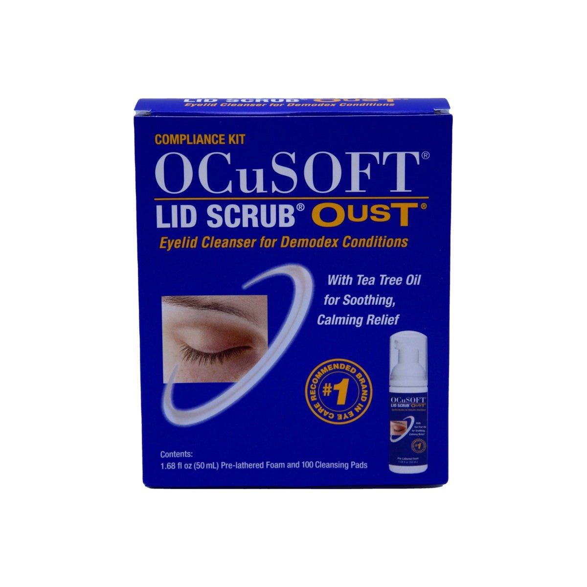 OCuSOFT Oust Demodex Cleanser Foam Compliance Kit (50ml Foam with 100 pads) - Dryeye Rescue