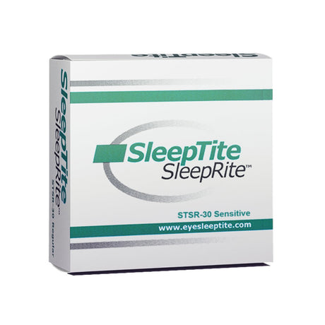 The SleepTite, SleepRite daily nighttime lid closure device (30ct) by Ophthalmic Resources Partners features a soothing blue-green and gray design with hypoallergenic seals under STSR-30 Sensitive for relieving dry eye symptoms. Visit www.eyesleeprite.com for more info.