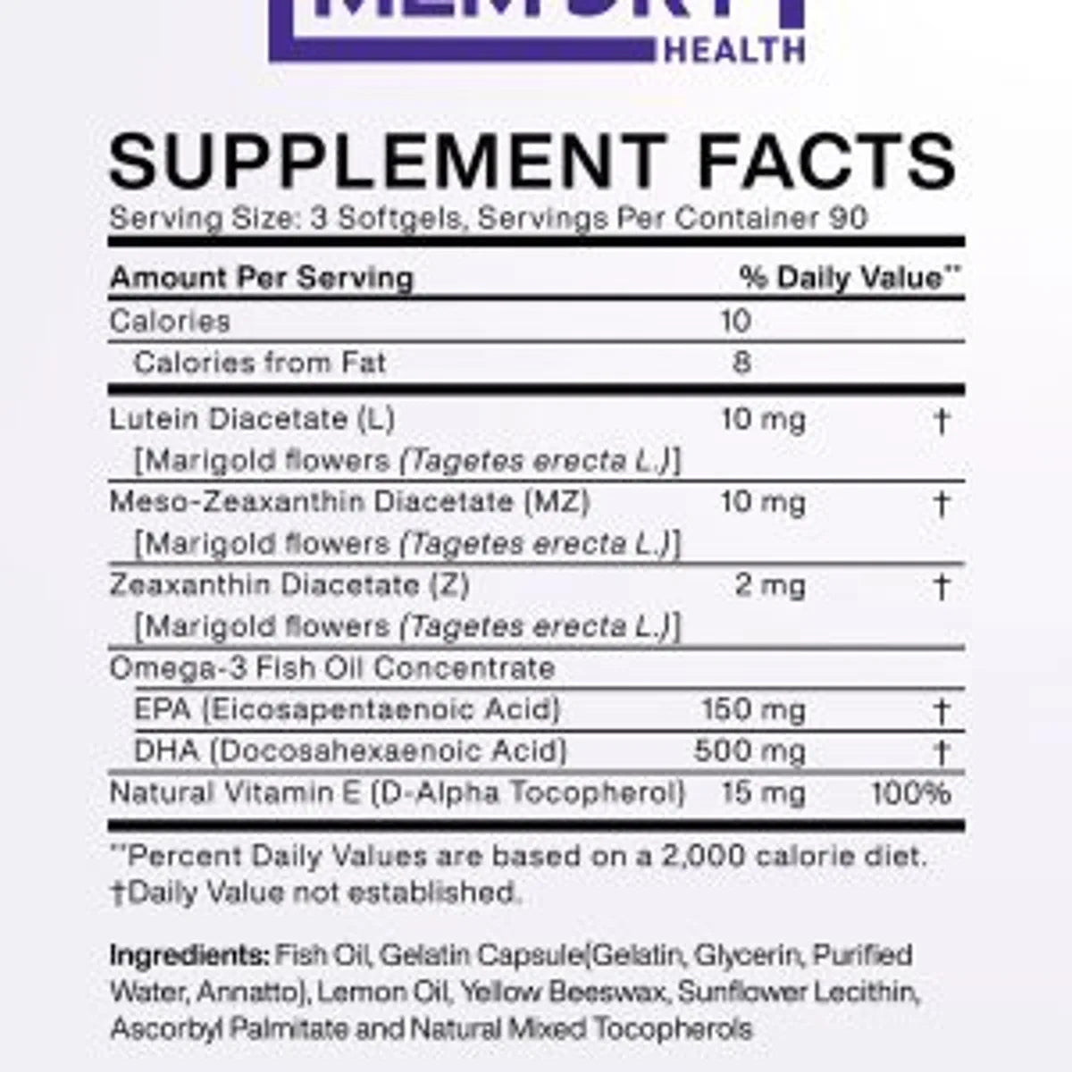 MacuHealth Memory Health Nutritional Supplement, 270 Softgels - Dryeye Rescue