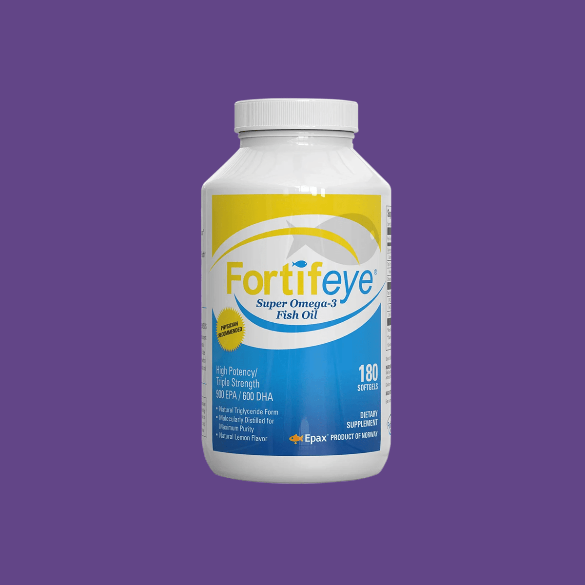 Fortifeye Super Omega-3 Fish Oil for Dry Eye Relief (180ct 3 Month Supply) - Dryeye Rescue