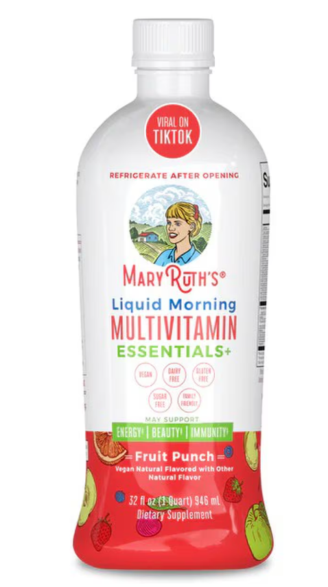 Mary Ruth's Liquid Morning Multivitamin Essentials+ - Fruit Punch (32 oz)