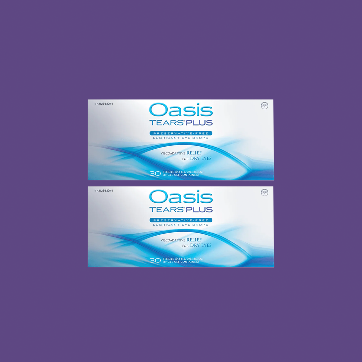 Oasis TEARS Plus Lubricant Eye Drops Relief for Dry Eyes, 30 Count Box Sterile Disposable Containers (Pack of 2)