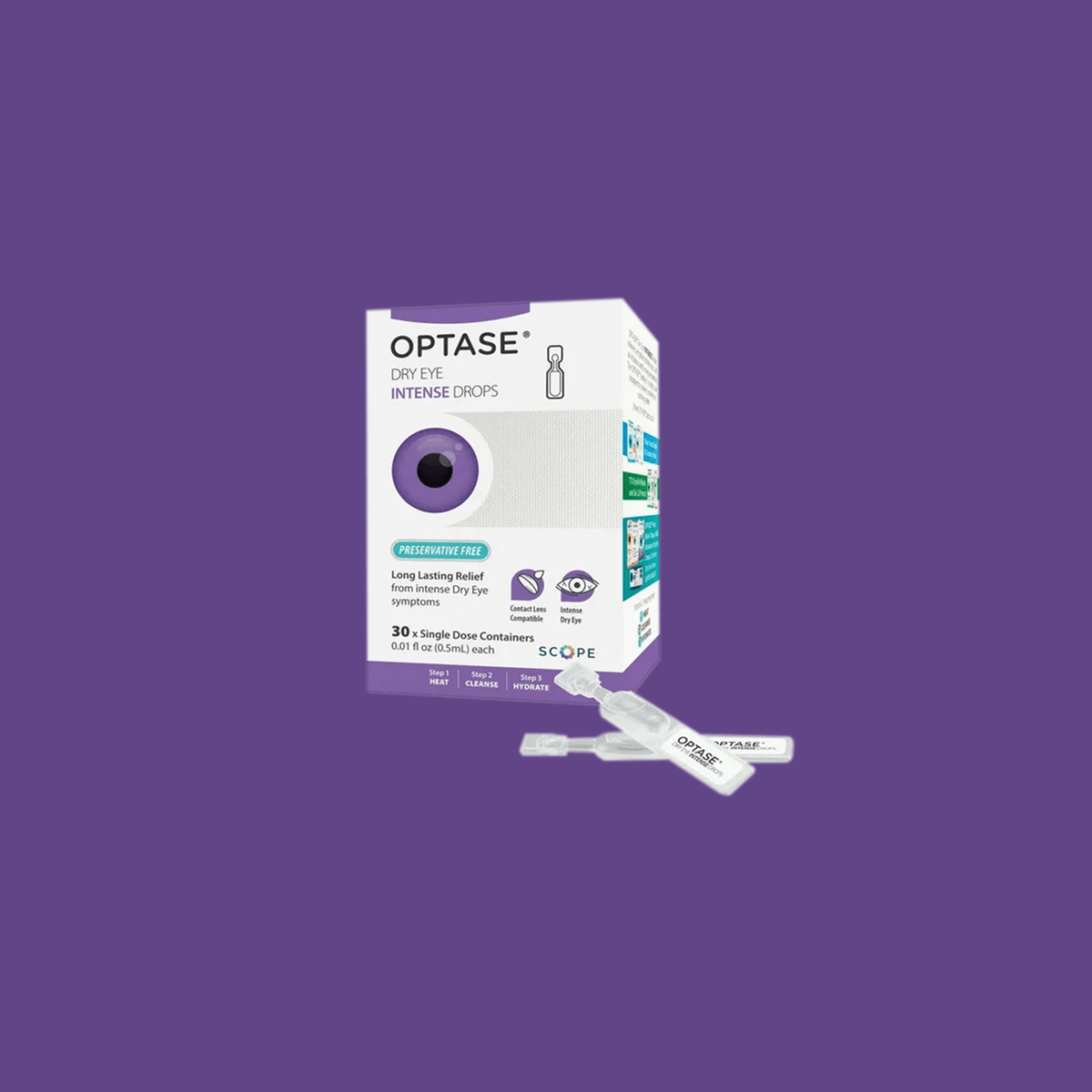 OPTASE Intense Dry Eye Drops Single Dose Units - Preservative Free (30ct. Vials) - Dryeye Rescue