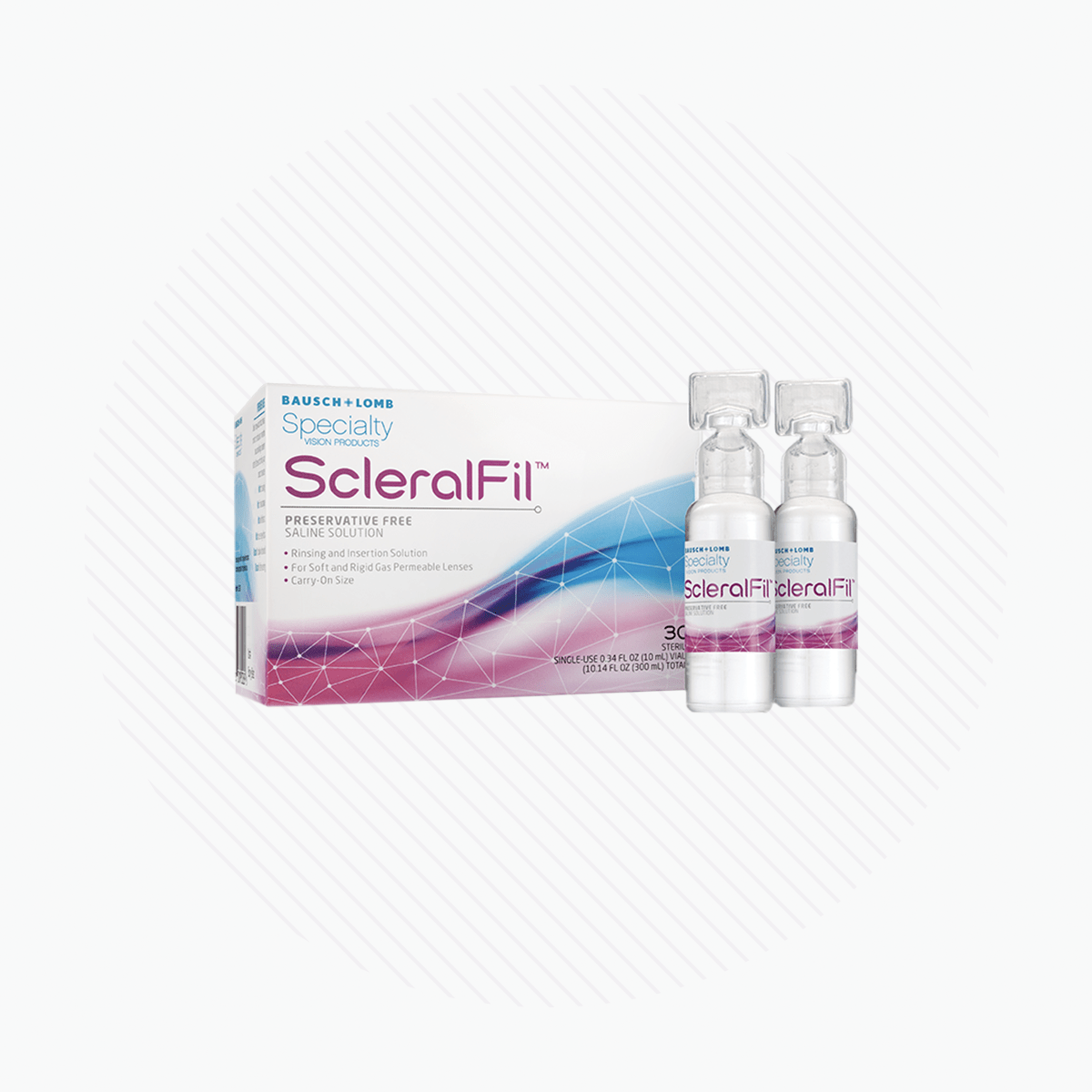 ScleralFil Preservative Free Saline Solution for Scleral, Soft, & Rigid Gas Permeable Lenses, Buffered Solution, Single-Use Vials, 0.34 Fl Oz (Pack of 30) - Dryeye Rescue