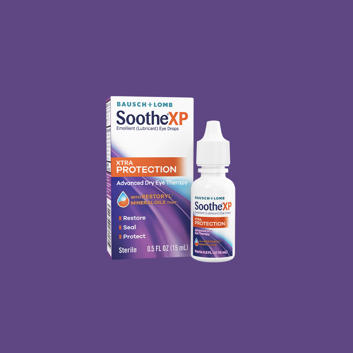 Bausch & Lomb Soothe XP Lubricant Eye Drops, Xtra Protection Formula, (15 ml Bottle) - Dryeye Rescue