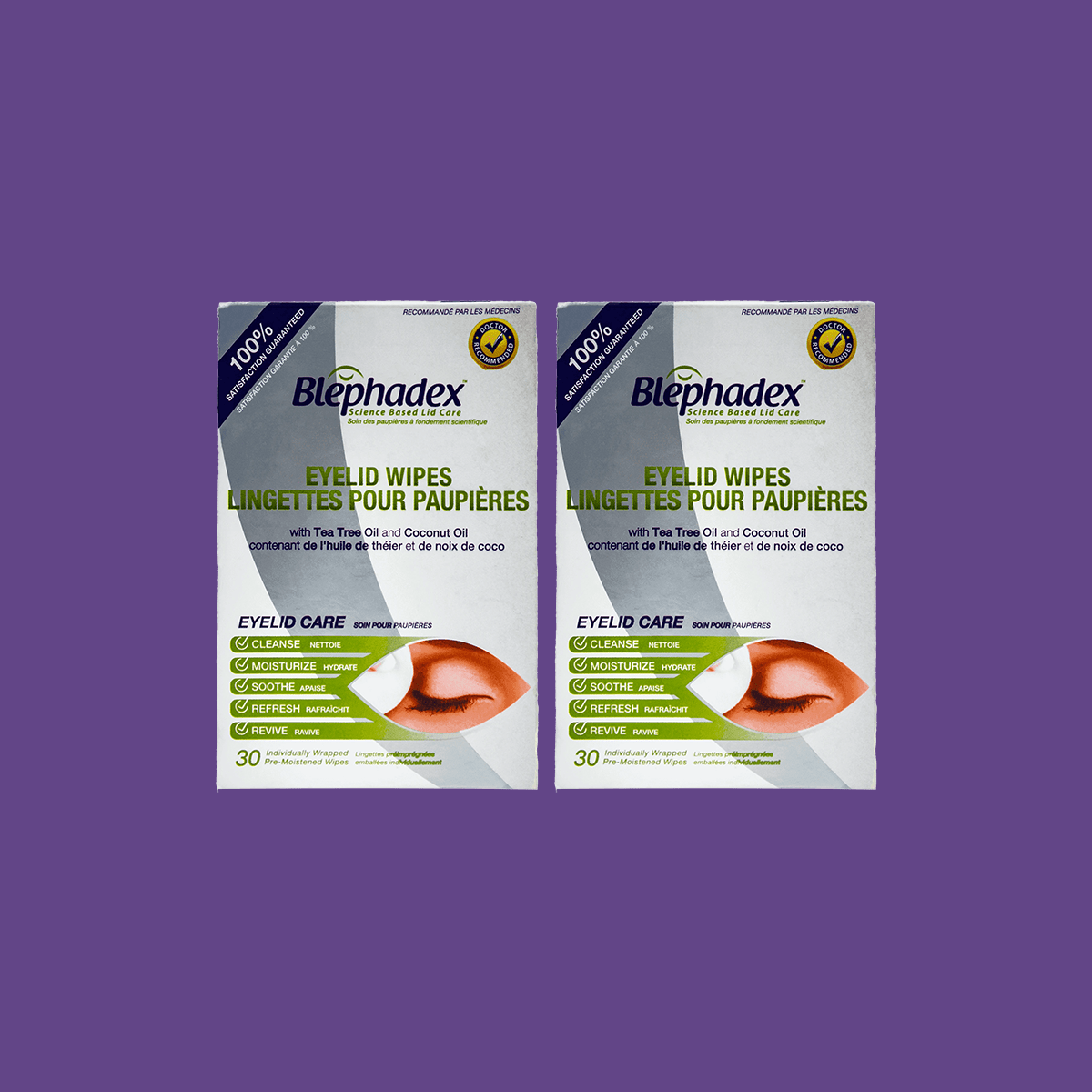 Blephadex Eyelid Wipes (2 Month Supply, 2 Boxes of 30) 2-Pack - Dryeye Rescue