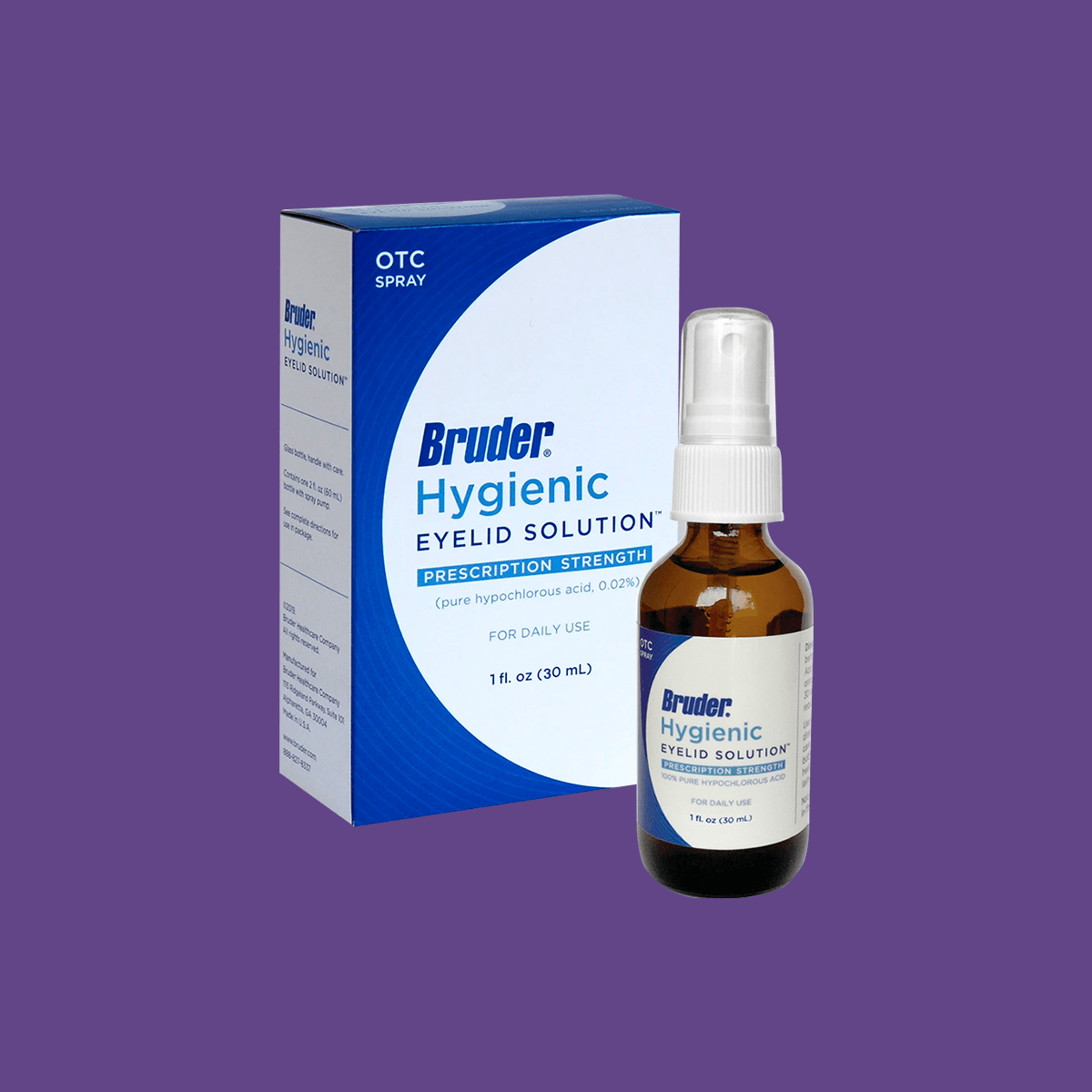 Bruder Hypochlorous Hygienic Eyelid Solution (1oz & 2oz bottles) - Dryeye Rescue