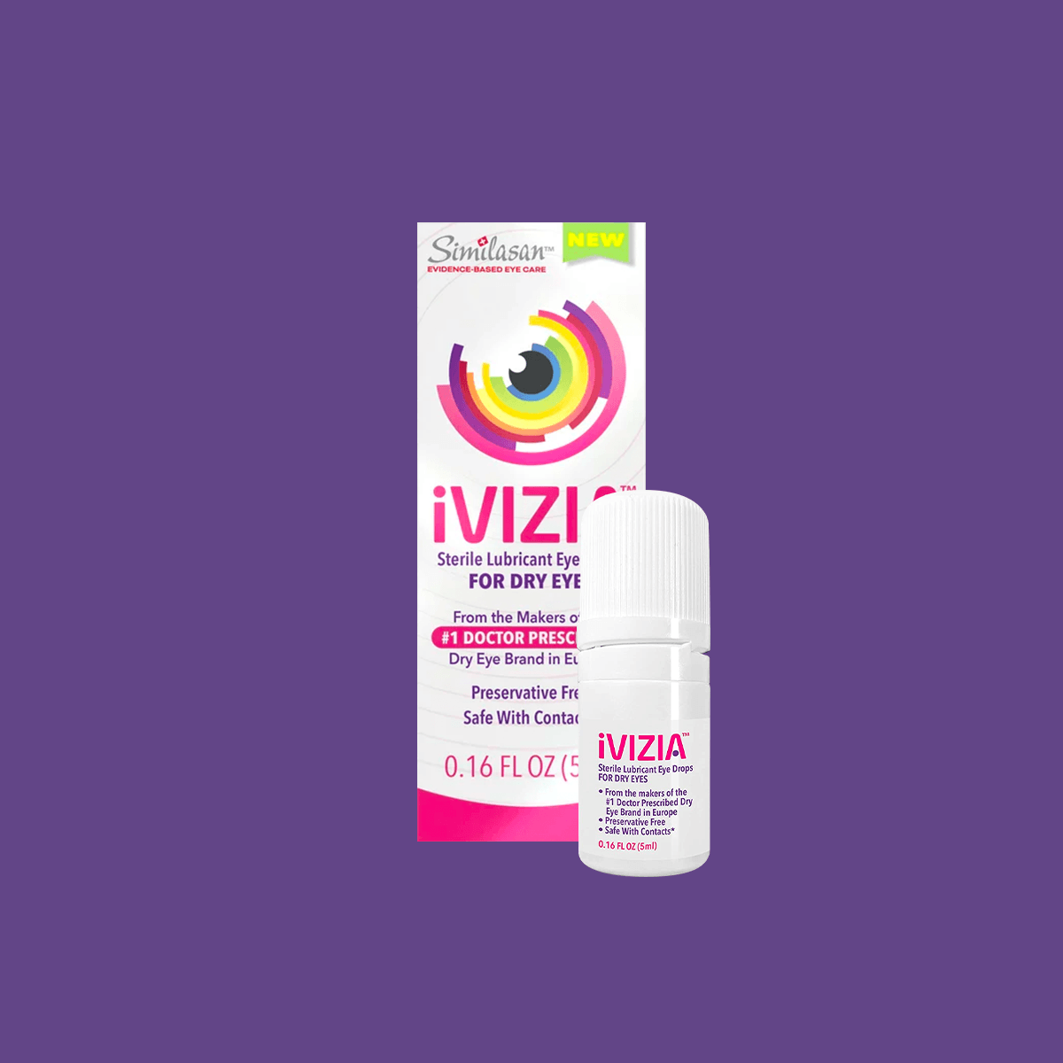 iVIZIA Sterile Lubricant Eye Drops for Dry Eyes, Preservative-Free, Dry Eye Relief, Contact Lens Friendly, 0.17 fl oz (5ml bottle) - DryEye Rescue Store