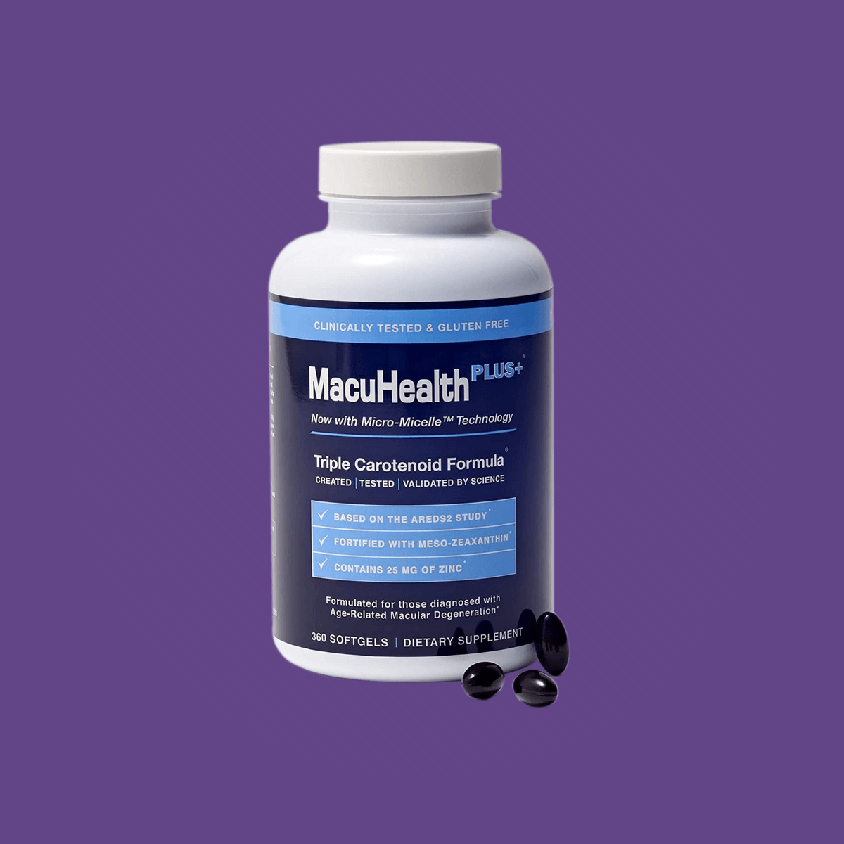 MacuHealth Plus+ Eye Supplement for Adults - Meso-Zeaxanthin, Lutein & Zeaxanthin, (90 Days Supply) - DryEye Rescue Store